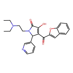 4-(benzofuran-2-carbonyl)-1-(2-(diethylamino)ethyl)-3-hydroxy-5-(pyridin-3-yl)-1H-pyrrol-2(5H)-one structure