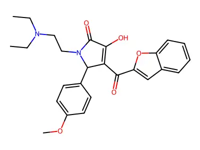 4-(benzofuran-2-carbonyl)-1-(2-(diethylamino)ethyl)-3-hydroxy-5-(4-methoxyphenyl)-1H-pyrrol-2(5H)-one structure
