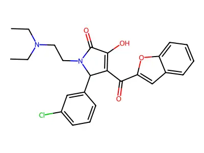 4-(1-benzofuran-2-ylcarbonyl)-5-(3-chlorophenyl)-1-[2-(diethylamino)ethyl]-3-hydroxy-1,5-dihydro-2H-pyrrol-2-one structure