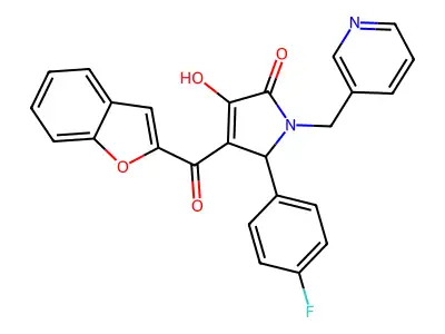 4-(1-benzofuran-2-ylcarbonyl)-5-(4-fluorophenyl)-3-hydroxy-1-(pyridin-3-ylmethyl)-1,5-dihydro-2H-pyrrol-2-one structure