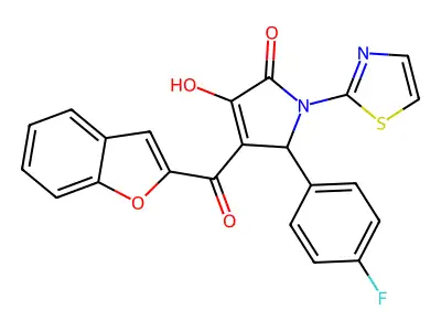 4-(benzofuran-2-carbonyl)-5-(4-fluorophenyl)-3-hydroxy-1-(thiazol-2-yl)-1H-pyrrol-2(5H)-one structure