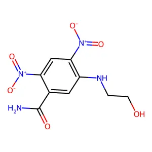 5-[(2-Hydroxyethyl)amino]-2,4-dinitrobenzamide structure