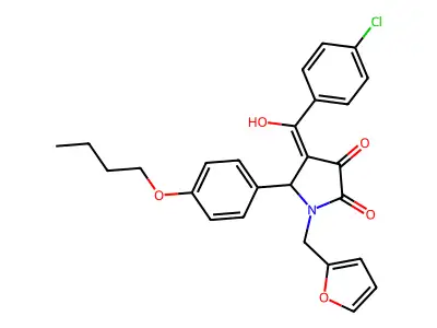 5-(4-butoxyphenyl)-4-(4-chlorobenzoyl)-1-[(furan-2-yl)methyl]-3-hydroxy-2,5-dihydro-1H-pyrrol-2-one structure