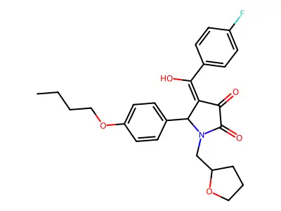 5-(4-butoxyphenyl)-4-(4-fluorobenzoyl)-3-hydroxy-1-[(oxolan-2-yl)methyl]-2,5-dihydro-1H-pyrrol-2-one structure