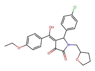 5-(4-chlorophenyl)-4-(4-ethoxybenzoyl)-3-hydroxy-1-[(oxolan-2-yl)methyl]-2,5-dihydro-1H-pyrrol-2-one structure