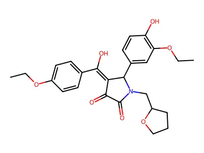 5-(3-ethoxy-4-hydroxyphenyl)-4-(4-ethoxybenzoyl)-3-hydroxy-1-[(oxolan-2-yl)methyl]-2,5-dihydro-1H-pyrrol-2-one structure