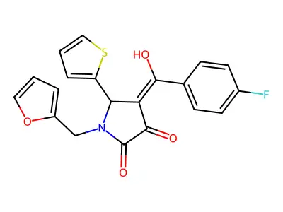 4-(4-fluorobenzoyl)-1-[(furan-2-yl)methyl]-3-hydroxy-5-(thiophen-2-yl)-2,5-dihydro-1H-pyrrol-2-one structure