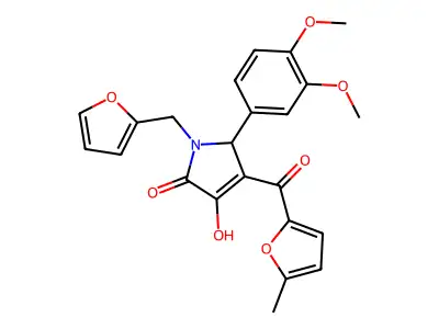 2-(3,4-dimethoxyphenyl)-1-(furan-2-ylmethyl)-4-hydroxy-3-(5-methylfuran-2-carbonyl)-2H-pyrrol-5-one structure