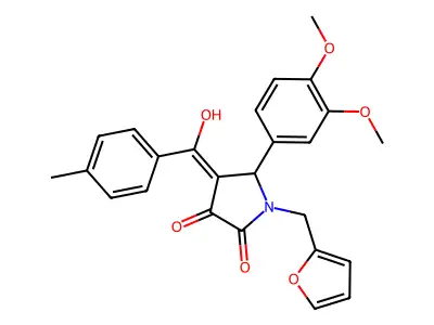 5-(3,4-dimethoxyphenyl)-1-(2-furylmethyl)-3-hydroxy-4-(4-methylbenzoyl)-1,5-dihydro-2H-pyrrol-2-one structure