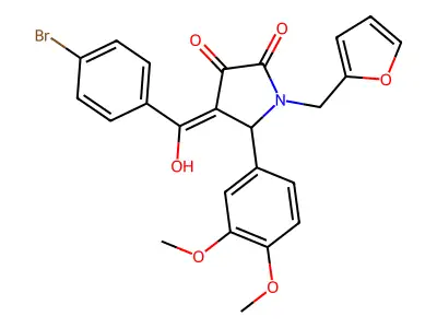 4-(4-bromobenzoyl)-5-(3,4-dimethoxyphenyl)-1-[(furan-2-yl)methyl]-3-hydroxy-2,5-dihydro-1H-pyrrol-2-one structure