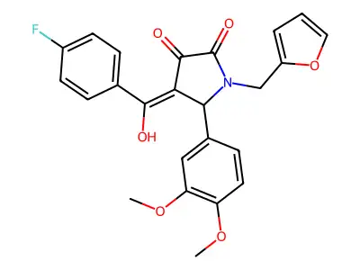 5-(3,4-dimethoxyphenyl)-4-(4-fluorobenzoyl)-1-[(furan-2-yl)methyl]-3-hydroxy-2,5-dihydro-1H-pyrrol-2-one structure