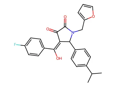 4-(4-fluorobenzoyl)-1-[(furan-2-yl)methyl]-3-hydroxy-5-[4-(propan-2-yl)phenyl]-2,5-dihydro-1H-pyrrol-2-one structure