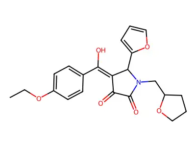 4-(4-ethoxybenzoyl)-5-(furan-2-yl)-3-hydroxy-1-[(oxolan-2-yl)methyl]-2,5-dihydro-1H-pyrrol-2-one structure