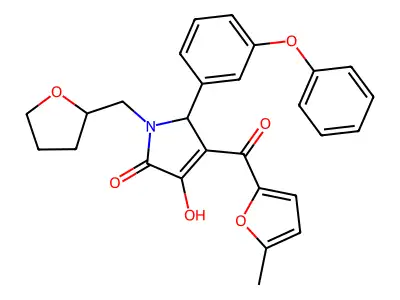 4-hydroxy-3-(5-methylfuran-2-carbonyl)-1-(oxolan-2-ylmethyl)-2-(3-phenoxyphenyl)-2H-pyrrol-5-one structure