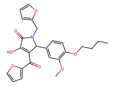 5-(4-butoxy-3-methoxyphenyl)-4-(furan-2-carbonyl)-1-[(furan-2-yl)methyl]-3-hydroxy-2,5-dihydro-1H-pyrrol-2-one structure
