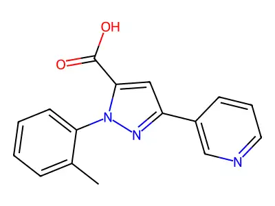 1-(2-Methylphenyl)-3-(3-pyridinyl)-1H-pyrazole-5-carboxylic acid structure