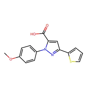 1-(4-methoxyphenyl)-3-(thiophen-2-yl)-1H-pyrazole-5-carboxylic acid structure