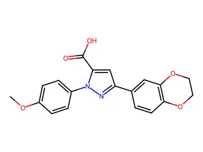 3-(2,3-Dihydrobenzo[b][1,4]dioxin-6-yl)-1-(4-methoxyphenyl)-1H-pyrazole-5-carboxylic acid structure