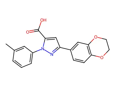 3-(2,3-Dihydrobenzo[b][1,4]dioxin-6-yl)-1-(m-tolyl)-1H-pyrazole-5-carboxylic acid structure