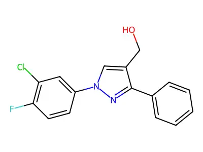 (1-(3-Chloro-4-fluorophenyl)-3-phenyl-1H-pyrazol-4-YL)methanol structure