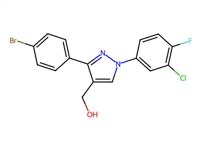 (3-(4-Bromophenyl)-1-(3-chloro-4-fluorophenyl)-1H-pyrazol-4-YL)methanol structure