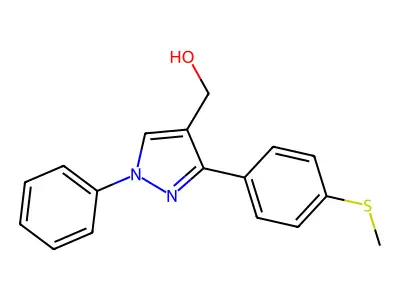 (3-(4-(Methylthio)phenyl)-1-phenyl-1H-pyrazol-4-YL)methanol structure