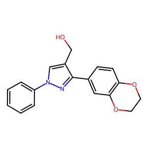 (3-(2,3-Dihydro-1,4-benzodioxin-6-YL)-1-phenyl-1H-pyrazol-4-YL)methanol structure
