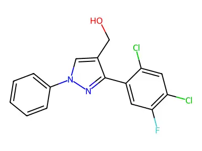 (3-(2,4-Dichloro-5-fluorophenyl)-1-phenyl-1H-pyrazol-4-YL)methanol structure