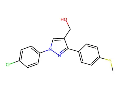 (1-(4-Chlorophenyl)-3-(4-(methylthio)phenyl)-1H-pyrazol-4-YL)methanol structure