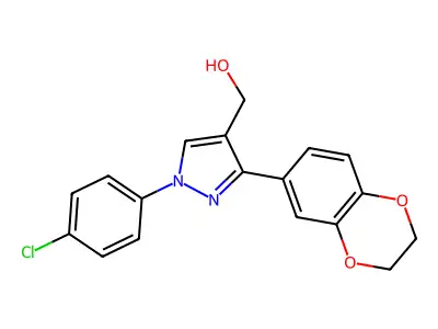 (1-(4-CL-PH)-3-(2,3-Dihydro-1,4-benzodioxin-6-YL)-1H-pyrazol-4-YL)methanol structure