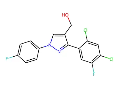3-(2,4-Dichloro-5-fluorophenyl)-1-(4-fluorophenyl)-1H-pyrazole-4-methanol structure