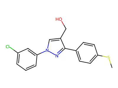 (1-(3-Chlorophenyl)-3-(4-(methylthio)phenyl)-1H-pyrazol-4-YL)methanol structure