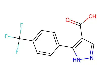 3-[4-(Trifluoromethyl)phenyl]-1H-pyrazole-4-carboxylic acid structure