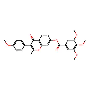 3-(4-methoxyphenyl)-2-methyl-4-oxo-4H-chromen-7-yl 3,4,5-trimethoxybenzoate structure