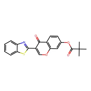 3-(1,3-benzothiazol-2-yl)-4-oxo-4H-chromen-7-yl 2,2-dimethylpropanoate structure