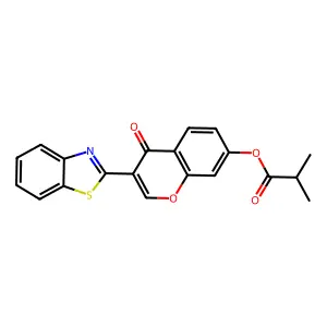 3-(1,3-benzothiazol-2-yl)-4-oxo-4H-chromen-7-yl 2-methylpropanoate structure