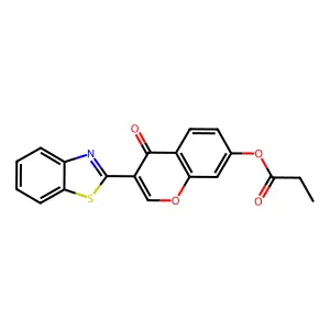 3-(1,3-benzothiazol-2-yl)-4-oxo-4H-chromen-7-yl propanoate structure