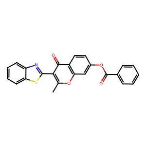 3-(1,3-benzothiazol-2-yl)-2-methyl-4-oxo-4H-chromen-7-yl benzoate structure