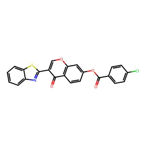 3-(1,3-benzothiazol-2-yl)-4-oxo-4H-chromen-7-yl 4-chlorobenzoate structure