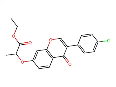 Ethyl 2-[3-(4-chlorophenyl)-4-oxochromen-7-yl]oxypropanoate structure