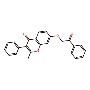 2-methyl-7-(2-oxo-2-phenylethoxy)-3-phenyl-4H-chromen-4-one structure