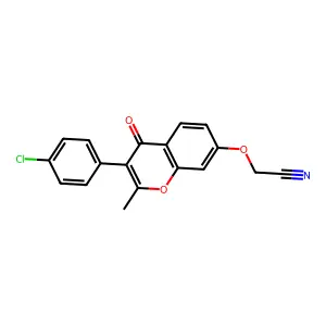 2-((3-(4-chlorophenyl)-2-methyl-4-oxo-4H-chromen-7-yl)oxy)acetonitrile structure