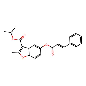 (E)-isopropyl 5-(cinnamoyloxy)-2-methylbenzofuran-3-carboxylate structure