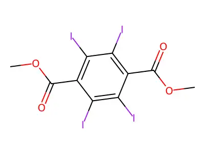 Terephthalic acid, 2,3,5,6-tetraiodo-, dimethyl ester structure