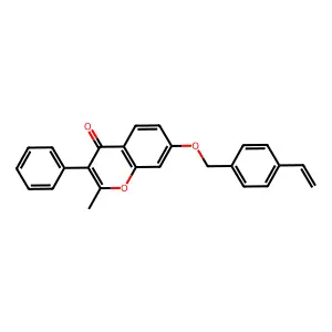 7-[(4-ethenylbenzyl)oxy]-2-methyl-3-phenyl-4H-chromen-4-one structure