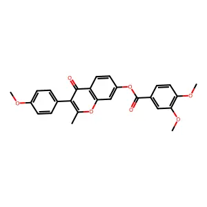 3-(4-methoxyphenyl)-2-methyl-4-oxo-4H-chromen-7-yl 3,4-dimethoxybenzoate structure