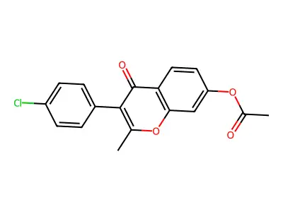 3-(4-Chlorophenyl)-2-methyl-4-oxochromen-7-yl acetate structure