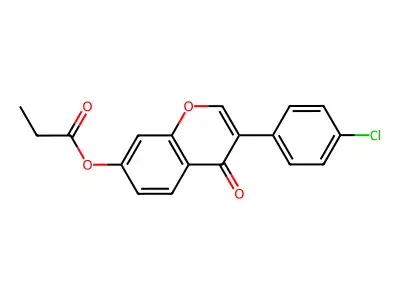 3-(4-chlorophenyl)-4-oxo-4H-chromen-7-yl propanoate structure