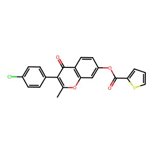 3-(4-chlorophenyl)-2-methyl-4-oxo-4H-chromen-7-yl thiophene-2-carboxylate structure