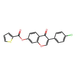 3-(4-chlorophenyl)-4-oxo-4H-chromen-7-yl thiophene-2-carboxylate structure